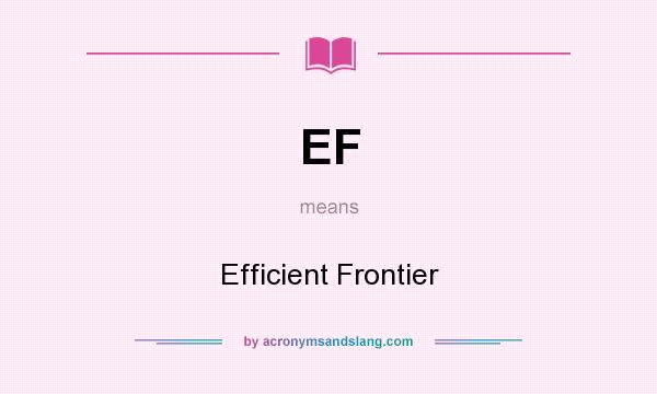 What does EF mean? It stands for Efficient Frontier