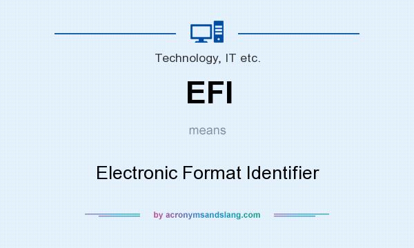 What does EFI mean? It stands for Electronic Format Identifier
