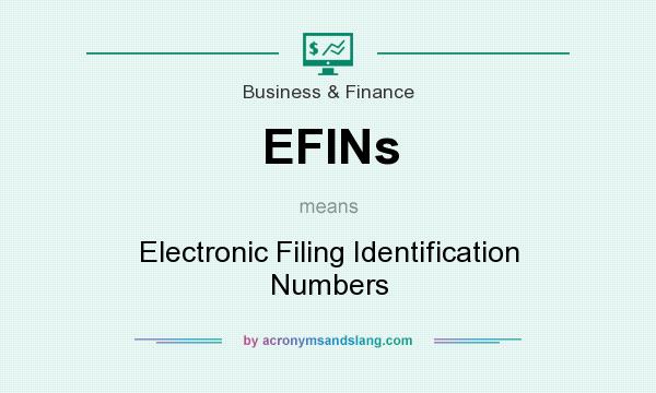 What does EFINs mean? It stands for Electronic Filing Identification Numbers