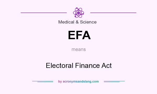 What does EFA mean? It stands for Electoral Finance Act