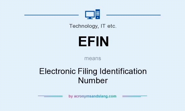 What does EFIN mean? It stands for Electronic Filing Identification Number
