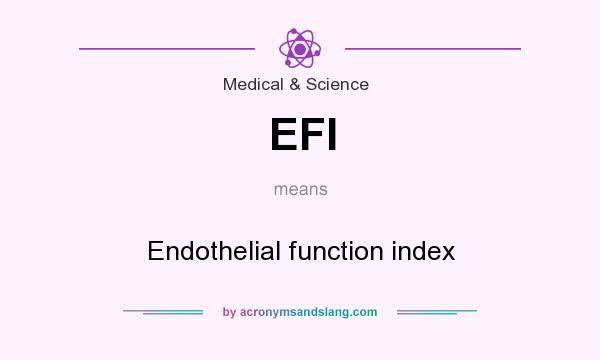 What does EFI mean? It stands for Endothelial function index
