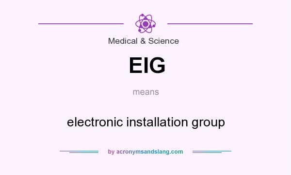 What does EIG mean? It stands for electronic installation group