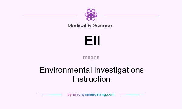 What does EII mean? It stands for Environmental Investigations Instruction