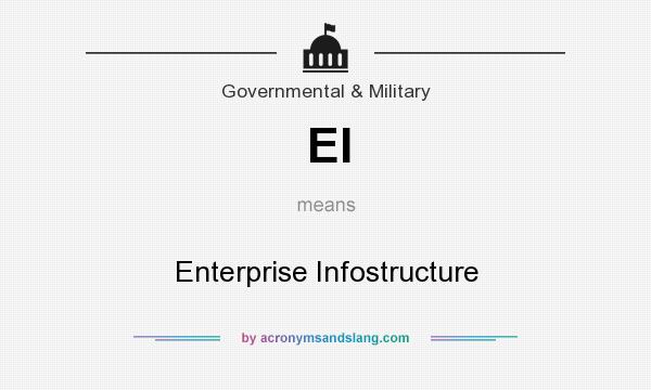 What does EI mean? It stands for Enterprise Infostructure