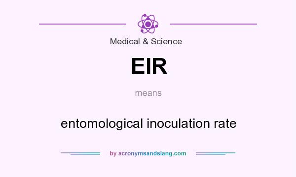 What does EIR mean? It stands for entomological inoculation rate