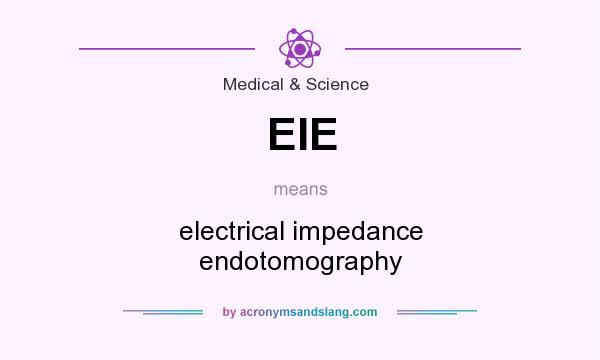 What does EIE mean? It stands for electrical impedance endotomography
