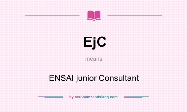What does EjC mean? It stands for ENSAI junior Consultant