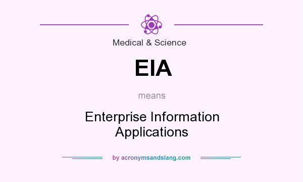What does EIA mean? It stands for Enterprise Information Applications