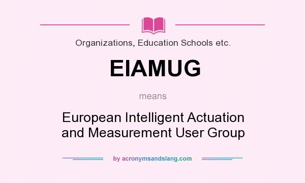 What does EIAMUG mean? It stands for European Intelligent Actuation and Measurement User Group