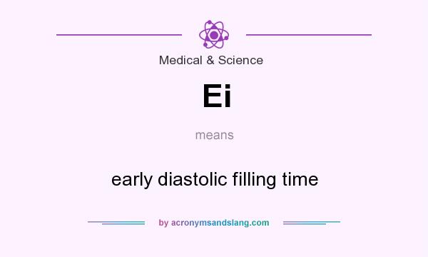What does Ei mean? It stands for early diastolic filling time