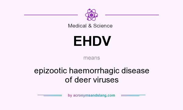What does EHDV mean? It stands for epizootic haemorrhagic disease of deer viruses