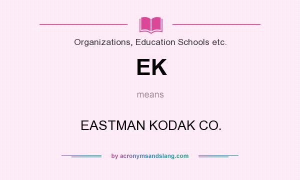 What does EK mean? It stands for EASTMAN KODAK CO.