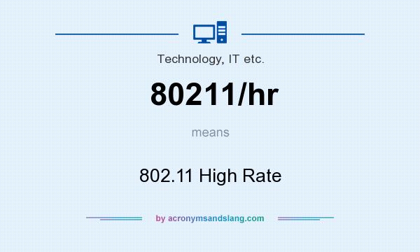 What does 80211/hr mean? It stands for 802.11 High Rate