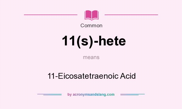 What does 11(s)-hete mean? It stands for 11-Eicosatetraenoic Acid