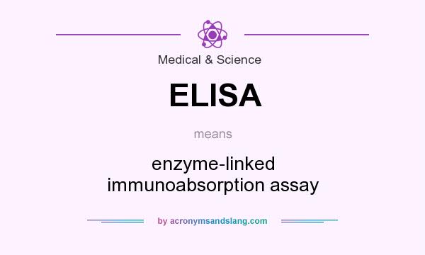 What does ELISA mean? It stands for enzyme-linked immunoabsorption assay
