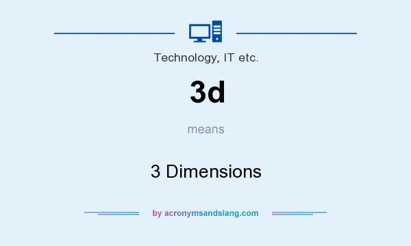 What does 3d mean? It stands for 3 Dimensions