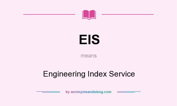 What does EIS mean? It stands for Engineering Index Service