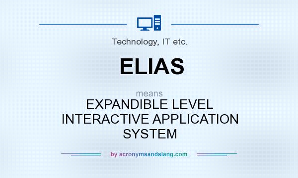 What does ELIAS mean? It stands for EXPANDIBLE LEVEL INTERACTIVE APPLICATION SYSTEM