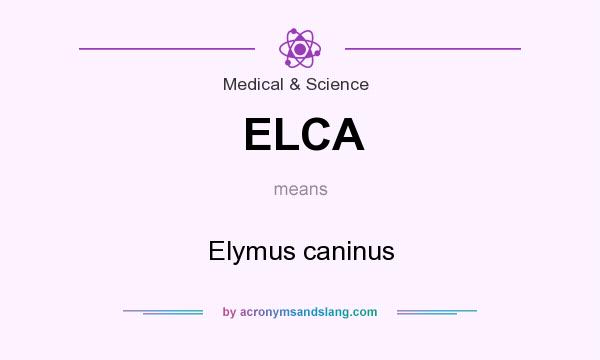 What does ELCA mean? It stands for Elymus caninus