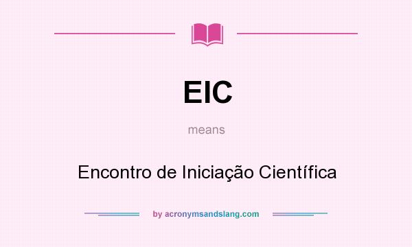 What does EIC mean? It stands for Encontro de Iniciação Científica