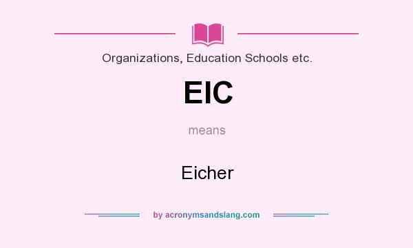 What does EIC mean? It stands for Eicher