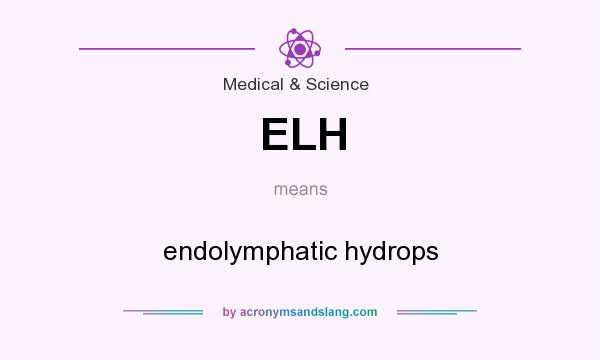 What does ELH mean? It stands for endolymphatic hydrops