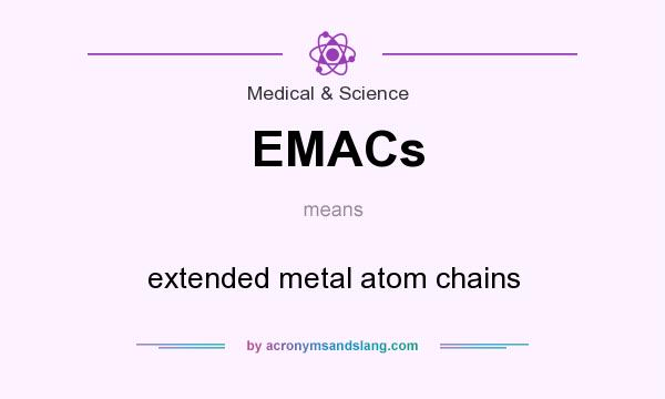 What does EMACs mean? It stands for extended metal atom chains
