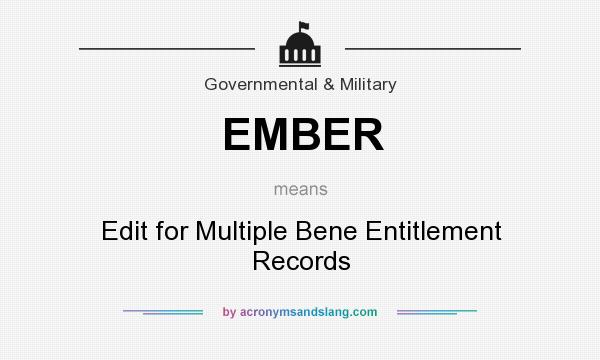 What does EMBER mean? It stands for Edit for Multiple Bene Entitlement Records