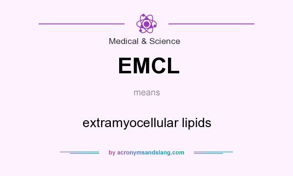 What does EMCL mean? It stands for extramyocellular lipids