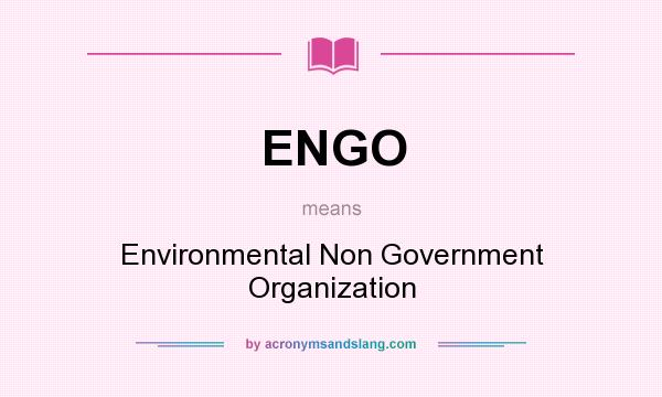 What does ENGO mean? It stands for Environmental Non Government Organization