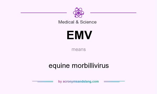 What does EMV mean? It stands for equine morbillivirus