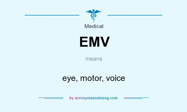 What does EMV mean? It stands for eye, motor, voice