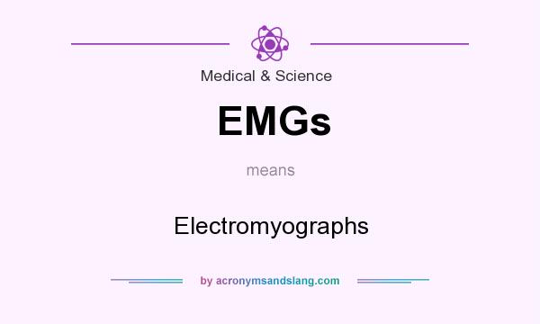 What does EMGs mean? It stands for Electromyographs