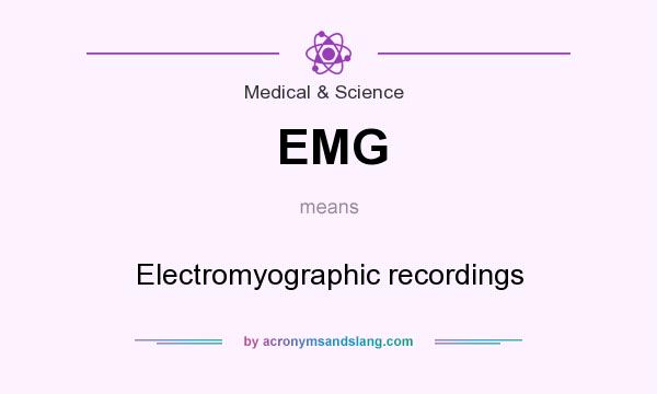 What does EMG mean? It stands for Electromyographic recordings