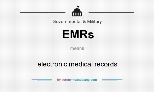 What does EMRs mean? It stands for electronic medical records