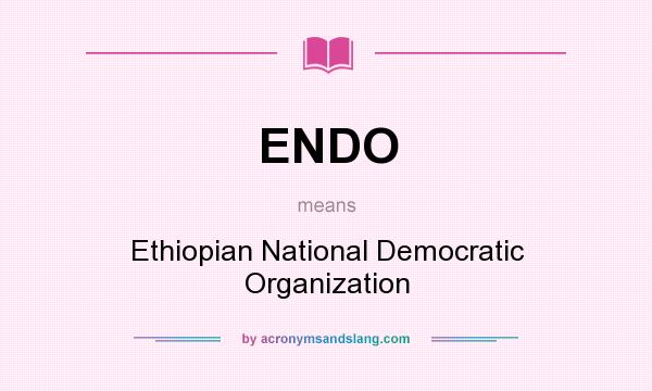 What does ENDO mean? It stands for Ethiopian National Democratic Organization
