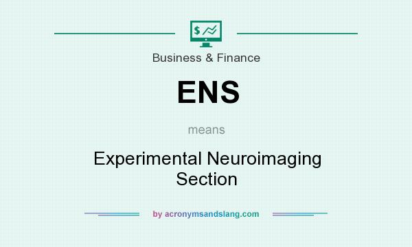 What does ENS mean? It stands for Experimental Neuroimaging Section