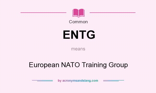What does ENTG mean? It stands for European NATO Training Group