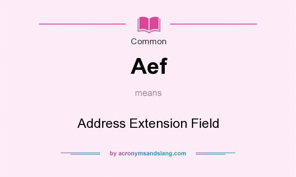 What does Aef mean? It stands for Address Extension Field