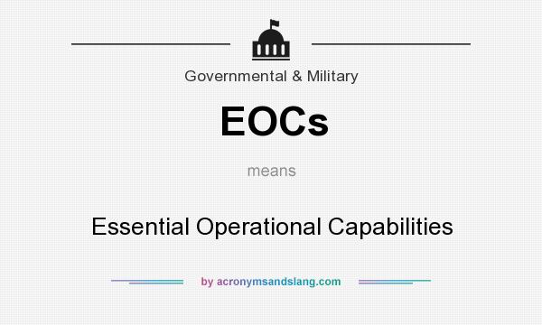 What does EOCs mean? It stands for Essential Operational Capabilities