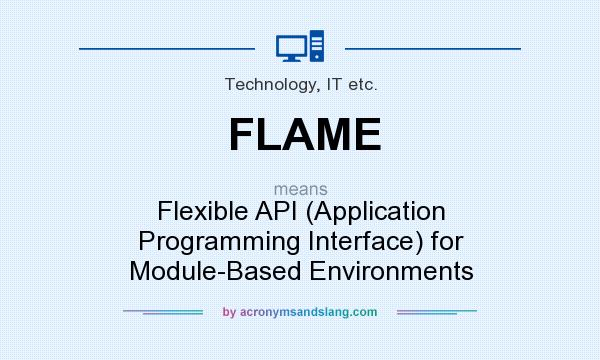 What does FLAME mean? It stands for Flexible API (Application Programming Interface) for Module-Based Environments