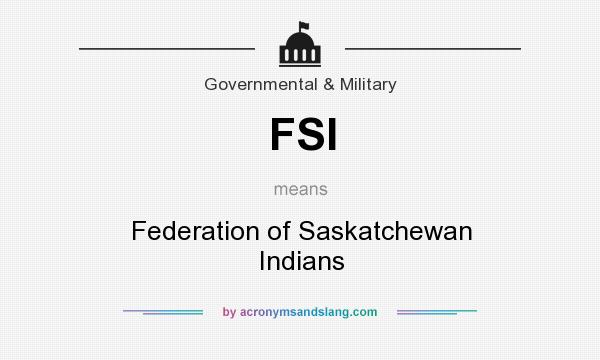 What does FSI mean? It stands for Federation of Saskatchewan Indians
