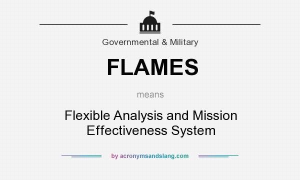What does FLAMES mean? It stands for Flexible Analysis and Mission Effectiveness System