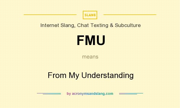 What does FMU mean? It stands for From My Understanding