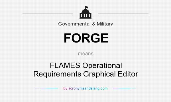 What does FORGE mean? It stands for FLAMES Operational Requirements Graphical Editor