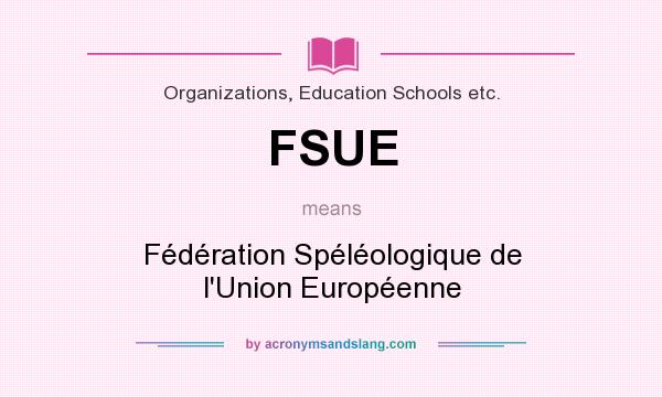 What does FSUE mean? It stands for Fédération Spéléologique de l`Union Européenne
