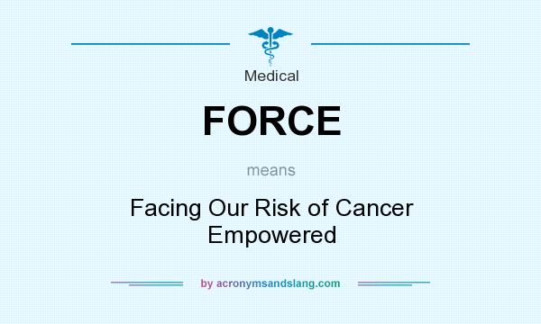 What does FORCE mean? It stands for Facing Our Risk of Cancer Empowered