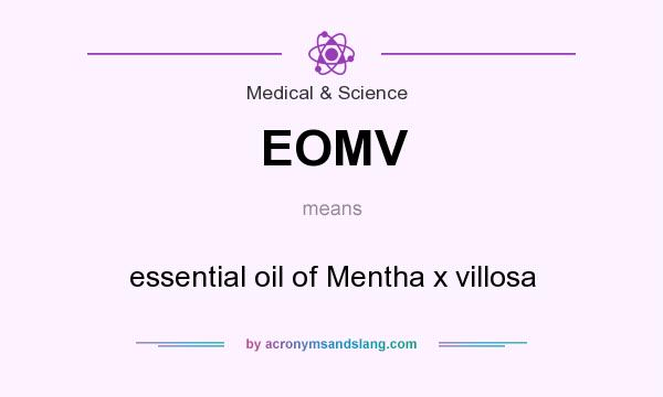 What does EOMV mean? It stands for essential oil of Mentha x villosa