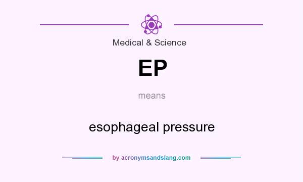 What does EP mean? It stands for esophageal pressure